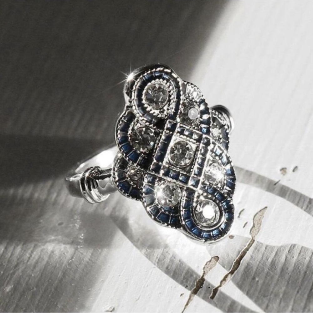 Silver Blue Stone Ring - Picture 3 of 3